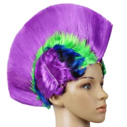 Heat Resistant Synthetic Wig Cockscomb Head Cosplay Funny Colorful Party Hat for April Fool's Day And Halloween