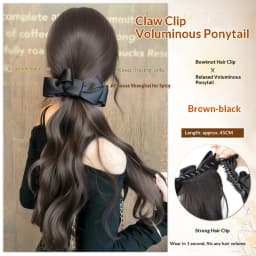 Twist Clip Bow Curly Ponytail Synthetic Hairpiece Heat Resistant Elegant Hair Accessories for Women Daily Party Wedding Fashion