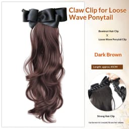 Twist Clip Bow Curly Ponytail Synthetic Hairpiece Heat Resistant Elegant Hair Accessories for Women Daily Party Wedding Fashion