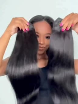 4pc Synthetic Women's 16inch/20inch/24inch Four Piece Straight Hair Extensions, Black/Brown Wig, Suitable for Daily Wear