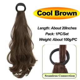 Vitality Synthetic Wig Ponytail Long Wavy Ponytail Hair With High Elasticity Rubber Band Heat Resistant Hairpiece For Daily Use