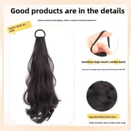 Vitality Synthetic Wig Ponytail Long Wavy Ponytail Hair With High Elasticity Rubber Band Heat Resistant Hairpiece For Daily Use
