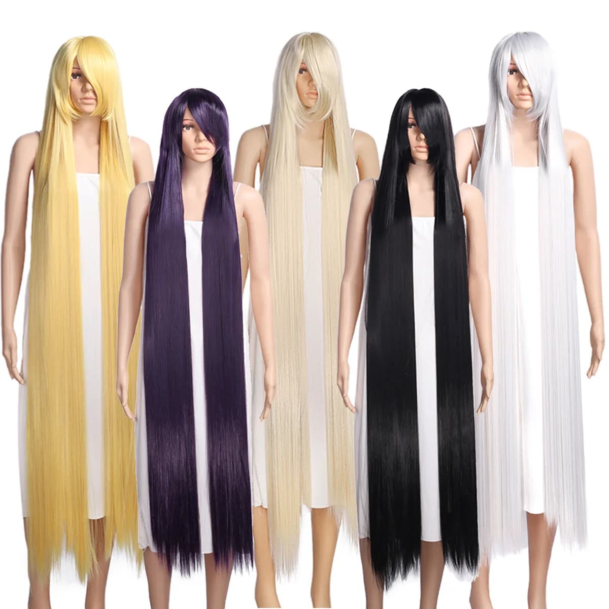 Ancient Costume Long Straight Hair Versatile Antique Style Headband With Multi-Color Styling Wig Synthetic Fiber Wig