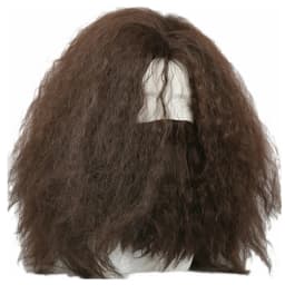 20 inch Long Roll with Split Bangs, Fluffy Dark Brown Men's Bearded Synthetic Wig, Mountaintop Cave Man and Wild Man Costume Rol