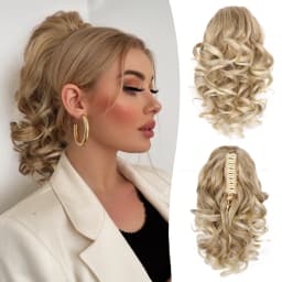 12Inch Synthetic Curly Wavy Claw Ponytail Hair Extensions Fluffy Short Curly Claw Pony Tail Clip On Hairpiece For Women Girls