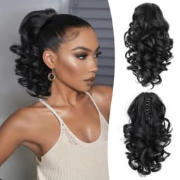 12Inch Synthetic Curly Wavy Claw Ponytail Hair Extensions Fluffy Short Curly Claw Pony Tail Clip On Hairpiece For Women Girls