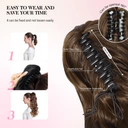12Inch Synthetic Curly Wavy Claw Ponytail Hair Extensions Fluffy Short Curly Claw Pony Tail Clip On Hairpiece For Women Girls