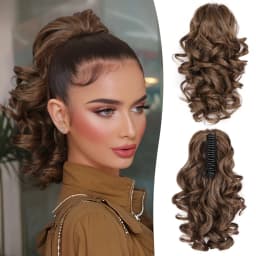 12Inch Synthetic Curly Wavy Claw Ponytail Hair Extensions Fluffy Short Curly Claw Pony Tail Clip On Hairpiece For Women Girls