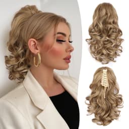 12Inch Synthetic Curly Wavy Claw Ponytail Hair Extensions Fluffy Short Curly Claw Pony Tail Clip On Hairpiece For Women Girls