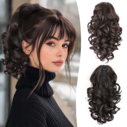 12Inch Synthetic Curly Wavy Claw Ponytail Hair Extensions Fluffy Short Curly Claw Pony Tail Clip On Hairpiece For Women Girls
