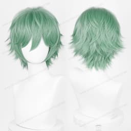 Anime Upgraded 32cm Short Flipped Ends Cosplay Wig Green Blue Purple Pink Man Women Heat Resistant Synthetic Hair