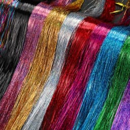 12pcs Synthetic Hair Tinsel Kit Heat Resistant Sparkling Shiny Tinsel Hair Lenth 36/48 inch 12 Colors Tinsel Strands Highlights