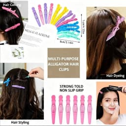 5/10/12/20 Piece Set of Multifunctional Hair Styling Sectioning Clips, Positioning and Partitioning Alligator Clips Suitable for Professional Hairdressers, Women's Hair Clips, Plastic Non-Slip Hair Clips, Professional Hairstyle Clips, Hair Salon Sectioning Clips