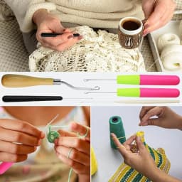 8pcs Crochet Hook Set Plastic Weaving And Hairstyling Tools for Artistic Hair Crafts Wig Weaving Comb Hairdressing Accessories