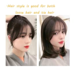 Wig Air Bangs Wig Piece Female Ultra-Thin Qi Bangs Without Trace 5X5CM Women Toupee With a Cut Bang Silk Skin Base Fringe