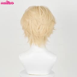 High Quality Luka Cosplay Wig Short Blonde Luka Wig Heat Resistant Synthetic Hair Anime Game Party Role Play Wigs + Wig Cap