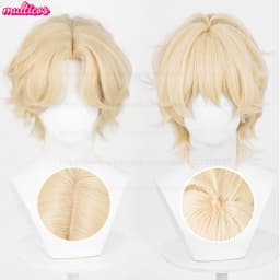 High Quality Luka Cosplay Wig Short Blonde Luka Wig Heat Resistant Synthetic Hair Anime Game Party Role Play Wigs + Wig Cap