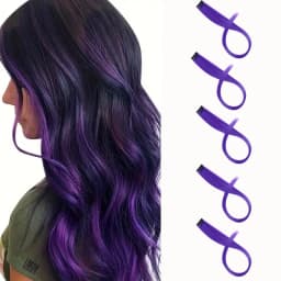 Synthetic 22Inch 5 Pcs/Pack Ombre Colors Hair Extensions Clip In Rainbow Hairpiece Heat Resistant Hair for Women