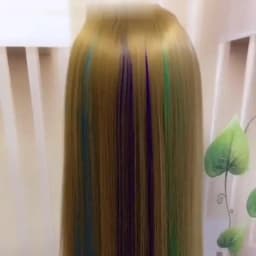 Synthetic 22Inch 5 Pcs/Pack Ombre Colors Hair Extensions Clip In Rainbow Hairpiece Heat Resistant Hair for Women