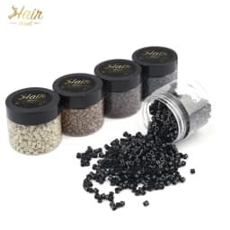 Hair Want 1000Pcs 4mm Silicone Micro Links Beads Hair Extension Invisible Beads for Sewing In Extensions Hair Tinsel Extensions