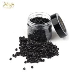 Hair Want 1000Pcs 4mm Silicone Micro Links Beads Hair Extension Invisible Beads for Sewing In Extensions Hair Tinsel Extensions