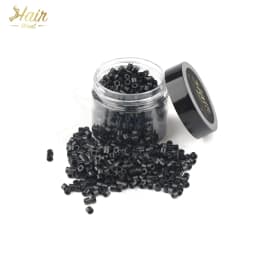 Hair Want 1000Pcs 4mm Silicone Micro Links Beads Hair Extension Invisible Beads for Sewing In Extensions Hair Tinsel Extensions