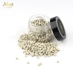 Hair Want 1000Pcs 4mm Silicone Micro Links Beads Hair Extension Invisible Beads for Sewing In Extensions Hair Tinsel Extensions