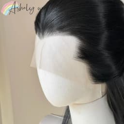 Ashely Widow's Peak Wig Black Lace Front Wig 26inch 13*4 Synthetic Lace Wigs Straight Hair Heat-resistant Fibers Cosplay Wigs