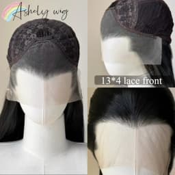 Ashely Widow's Peak Wig Black Lace Front Wig 26inch 13*4 Synthetic Lace Wigs Straight Hair Heat-resistant Fibers Cosplay Wigs