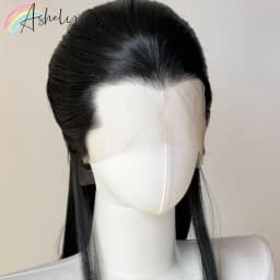 Ashely Widow's Peak Wig Black Lace Front Wig 26inch 13*4 Synthetic Lace Wigs Straight Hair Heat-resistant Fibers Cosplay Wigs