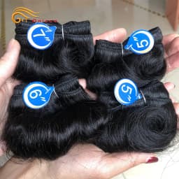 Brazilian Curly Hair 4 Bundles Double Drawn Human Hair 5 5 6 7 Inch Remy Hair Weave Bundles 1B 27 30 99J Color For Black Women