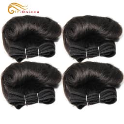 Brazilian Curly Hair 4 Bundles Double Drawn Human Hair 5 5 6 7 Inch Remy Hair Weave Bundles 1B 27 30 99J Color For Black Women