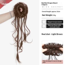 New Chinese Style Synthetic Hair Loose Temples Bun Ponytail Heat Resistant Retro Hair Accessories for Women Daily Party