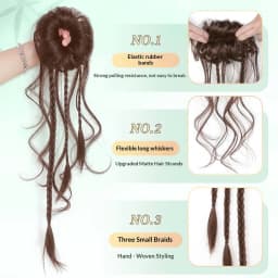 New Chinese Style Synthetic Hair Loose Temples Bun Ponytail Heat Resistant Retro Hair Accessories for Women Daily Party