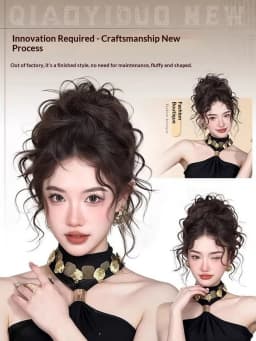 Synthetic Claw Clip Bun Hairpiece Latin Curly Volume High Ponytail Hair Donut Fake Hair Daily Party Accessory for Women