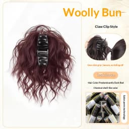 Synthetic Claw Clip Bun Hairpiece Latin Curly Volume High Ponytail Hair Donut Fake Hair Daily Party Accessory for Women