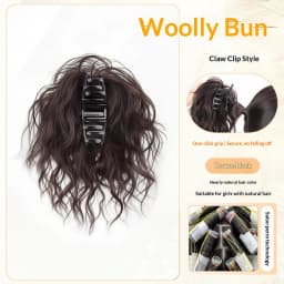 Synthetic Claw Clip Bun Hairpiece Latin Curly Volume High Ponytail Hair Donut Fake Hair Daily Party Accessory for Women