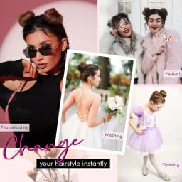 Synthetic Mini Claw Clip in Messy Hair Bun Donut Updo Hairpieces for Women Girls Curly Chignon Bird's Nest Shaped Retractable