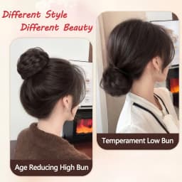 Synthetic Mini Claw Clip in Messy Hair Bun Donut Updo Hairpieces for Women Girls Curly Chignon Bird's Nest Shaped Retractable