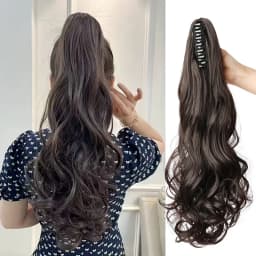 Synthetic Long Curly Ponytail Heat-resistant Claw Clip in Hair Extension Daily Easy to Wear Hairpiece for Women