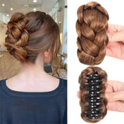 1pc Synthetic Bun Hairpiece Claw Clip Natural Texture Chignon Fake Hair Extension Hairpiece for Women Girls Daily Party Cosplay