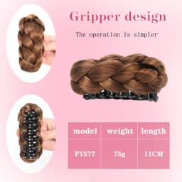 1pc Synthetic Bun Hairpiece Claw Clip Natural Texture Chignon Fake Hair Extension Hairpiece for Women Girls Daily Party Cosplay