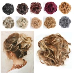 Zolin Synthetic Messy Curly Hair Bun Scrunchie Chignon Donut Elastic Rope Rubber Band Hair Bun Pad Updos Hairpiece