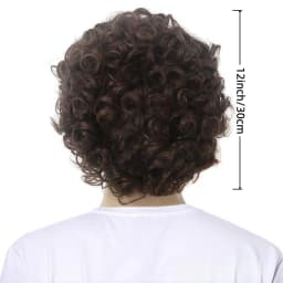 Brown Curly Short African-Style Wig, Suitable for Men, California Style, Role-Playing Costume Synthetic Fiber Material Wig