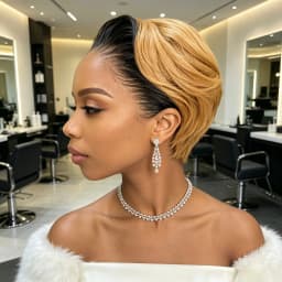 13x4 Lace Front Human Hair Wig Two Tone Honey Blonde & Black Short Straight Bob Wigs 180 Density For Women