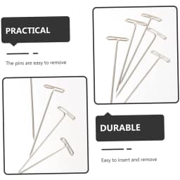 50/100/200Pcs 38MM T Pin Needles Wig Making T Pins for Blocking Knitting T-Pins Stainless Steel