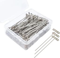 50/100/200Pcs 38MM T Pin Needles Wig Making T Pins for Blocking Knitting T-Pins Stainless Steel