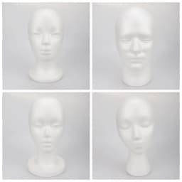 1 Pc Model Heads White Foam Wig Stand for Wigs Mannequin Head for Wig Hair Wig&Hat Holder for Style Model And Display Hair
