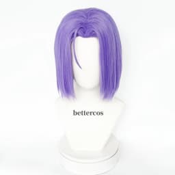 High Quality Rocket James Cosplay Wig Short PurpleHeat Resistant Synthetic Hair Anime Role Play Wigs + Wig Cap