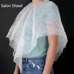 12Pcs Disposable Hairdressing Cape Transparent Waterproof Hair Salon Barber Cutting Dyeing Perm Apron